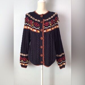 Vintage Chaus Sport Navajo Knit Cardigan Sweater